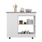 Tuhome Nigella Kitchen Cart, Two Storage Shelves, Four Casters, Three Side Shelves, White/Dark Brown MBB7165 - alternate 4